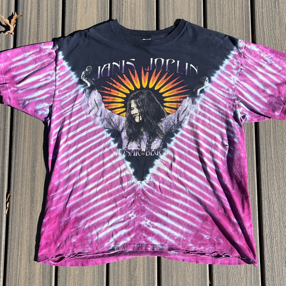 JANIS JOPLIN BAND TEE Tye-Dye Size XL Sun Dog year 2000. Well Loved Conditon !
